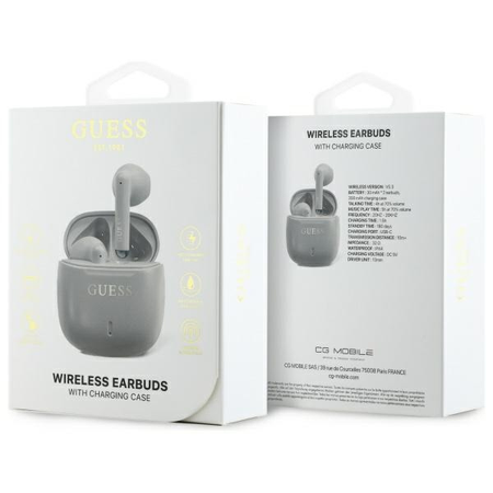 GUESS słuchawki bezprzewodowe bluetooth TWS Szare