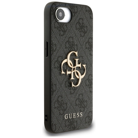 Guess PU 4G Metal Logo Case for iPhone 16e Szare