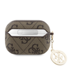 Skórzane etui Guess 4G Script PC/PU Charm do AirPods Pro 2 Brązowe - GUAP2P4E4CDW
