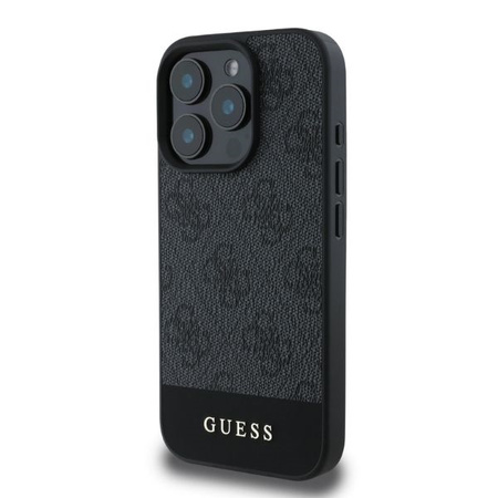 Guess PU 4G Stripe Case for iPhone 16 Pro Szare