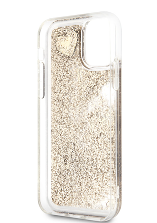 Guess Glitter Hearts Case for iPhone 11 Złote