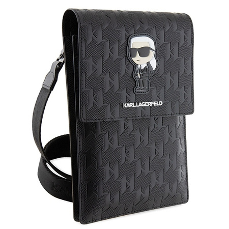Torebka Karl Lagerfeld Saffiano Monogram Ikonik Czarna
