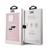 Karl Lagerfeld Liquid Silicone Double Heads MagSafe Case for iPhone 14 Pro Róż