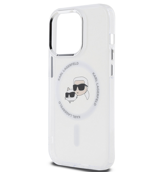 Etui Karl Lagerfeld Double Heads do iPhone 13 Pro Przezroczyste - KLHMP13LHLSKCH