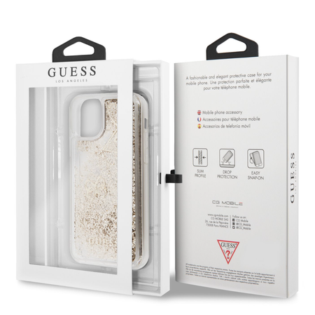 Etui Guess Glitter Hearts do iPhone 11 Złote - GUHCN61GLHFLGO