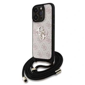 Etui Guess PU 4G Metal Logo Crossbody Strap do iPhone 15 Pro Max Różowe - GUHCP15XP4GMGCRP