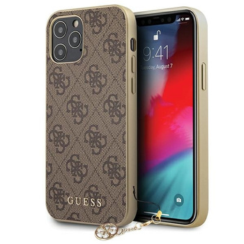 Guess GUHCP12MGF4GBR iPhone 12/12 Pro 6,1" brązowy 4G Charms Collection