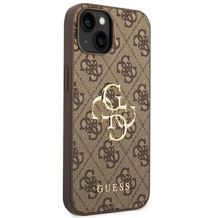 Guess GUHCP14S4GMGBR iPhone 14 / 15 / 13 6.1" brązowy/brown hardcase 4G Big Metal Logo