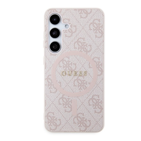 GUESS GUHMS24MG4GFRP S24+ S926 RÓŻOWY/PINK HARDCASE 4G COLLECTION LEATHER METAL LOGO MAGSAFE