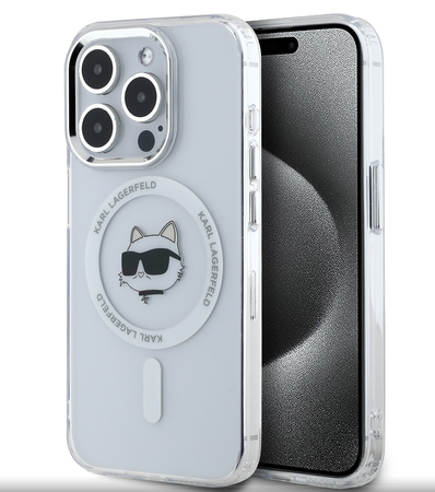 Etui Karl Lagerfeld Choupette Head do iPhone 15 Pro Przezroczyste - KLHMP15LHLSCHH