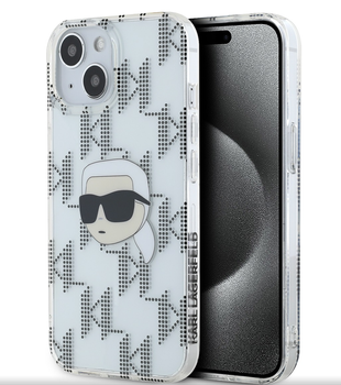 Karl Lagerfeld IML Electroplated Karl Head Case for iPhone 15 Transparent