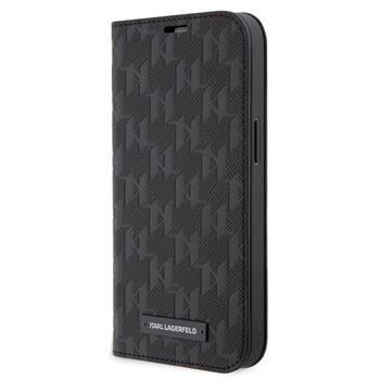 Karl Lagerfeld PU Saffiano Monogram Book Case for iPhone 13 Pro Czarne