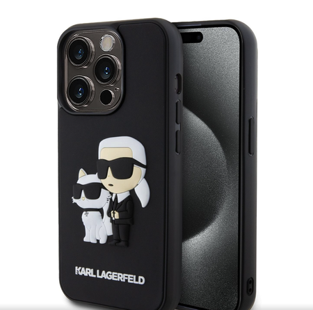 Etui Karl Lagerfeld Karl&Choupette do iPhone 15 Pro Czarne - KLHCP15L3DRKCNK