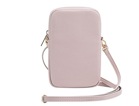 Guess PU Grained 4G Metal Logo Wallet Phone Bag Zipper RÓŻ