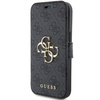 Guess PU Leather 4G Metal Logo Book Case for iPhone 15 Szare