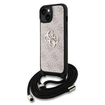 Etui Guess PU 4G Metal Logo Crossbody Strap do iPhone 15 Różowe - GUHCP15SP4GMGCRP