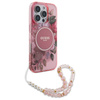 Guess  iPhone 16 Pro 6.3" różowy IML Flowers With Pearl