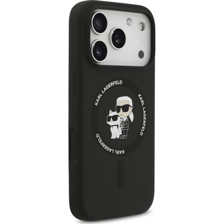 Etui Karl Lagerfeld Silicone Karl&Choupette do iPhone 17 Pro czarny