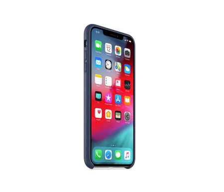 Skórzane etui Apple do iPhone XS Max Niebieski - MRWU2ZE/A