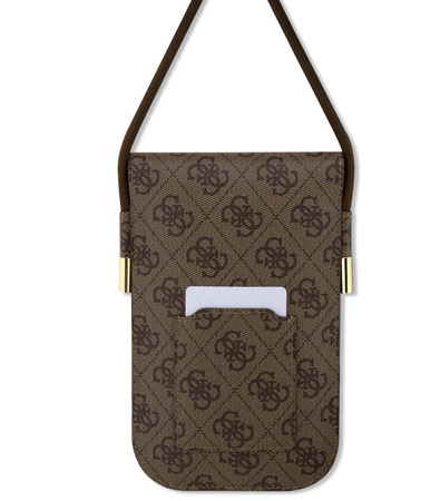Torba na Telefon Guess PU 4G Metal Logo Script Brązowa