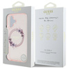 Guess IML Flowers Ring MagSafe Case for iPhone 16 Róż