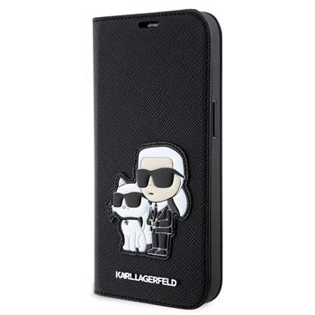 Karl Lagerfeld PU Saffiano Karl and Choupette NFT Book Case for iPhone 14