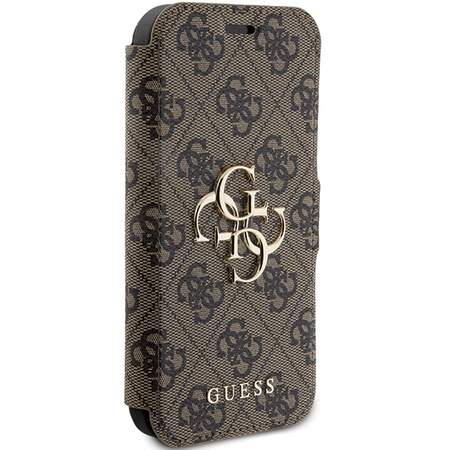 Guess GUBKP15X4GMGBR iPhone 15 Pro Max 6.7" brązowy/brown book 4G Metal Logo