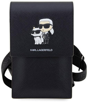 Torba Karl Lagerfeld Saffiano Metal Logo NFT - Czarna