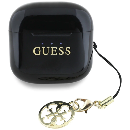 Słuchawki douszne GUESS Glossy Effect Printed Classic Logo & Charm Wodoodporne Czarny