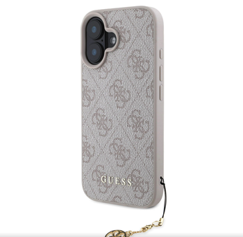 Guess 4G Charm Case for iPhone 16 Tone on Tone Róż