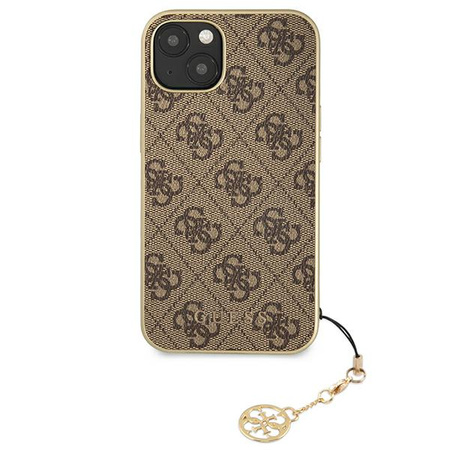 GUESS GUHCP13MGF4GBR IPHONE 13 / 14 / 15 6.1" BRĄZOWY/BROWN HARDCASE 4G CHARMS COLLECTION