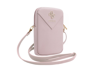 Torba na Telefon Guess PU Grained 4G Metal Logo Różowa