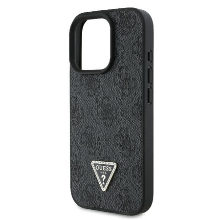 Guess GUHCP16LP4TDPK iPhone 16 Pro 6.3" czarny/black hardcase Leather 4G Triangle Strass