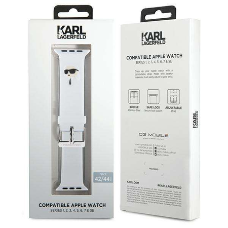 Karl Lagerfeld Karl Head NFT Watch Strap for Apple Watch 42/44/45/49 Białe