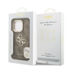 Guess PU 4G Metal Logo Stand Etui do iPhone 15 Pro brąz