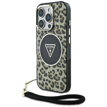 Etui Guess HC IML Leopard Triangle do iPhone 16 Pro - Brązowe