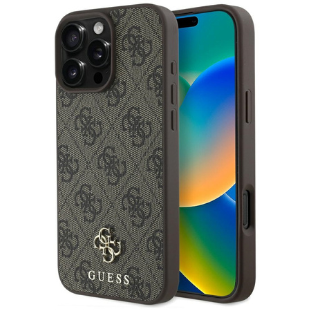 Etui Guess HC PU 4G Small 4G and Classic do iPhone 16 Pro MagSafe brązowy