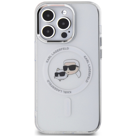 Etui Karl Lagerfeld Double Heads do iPhone 14 Pro Przezroczyste - KLHMP14LHLSKCH