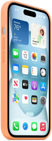 Silikonowe etui z MagSafe Apple do iPhone 15 Pomarańcz - MT0W3ZM/A