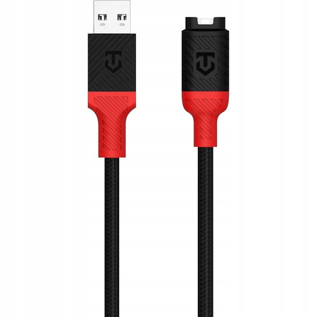 Kabel Tactical Recce 3:20 do ładowania zegarków Garmin USB-A 1m Czarno-Czerwony