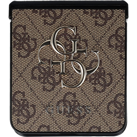 Etui Guess Hardcase 4G Big 4G Classic Logo do Galaxy Z Flip7, brązowe ze złotymi elementami