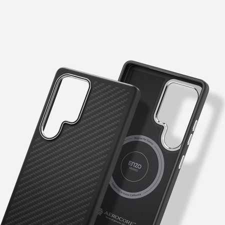 Etui magnetyczne Spigen Enzo Aramid do Galaxy S25 Ultra, czarno-srebrne