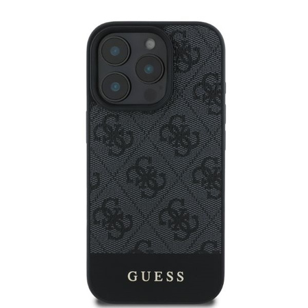 Guess PU 4G Stripe Case for iPhone 16 Pro Szare