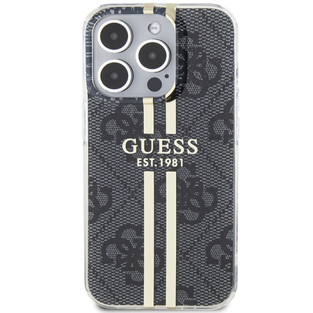 Etui Guess Gold Stripe do iPhone 15 Pro Czarne - GUHCP15LH4PSEGK