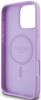 Guess PU fakturowane etui Classic Logo MagSafe do iPhone 16 Pro fioletowe