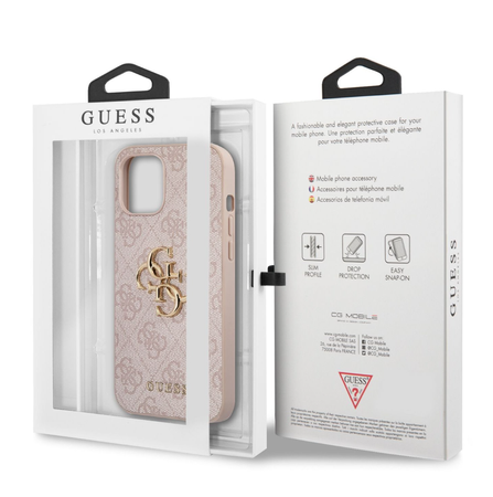 Etui Guess 4G Classic Logo do iPhone 12 Pro Max Różowe - GUHCP12L4GMGPI