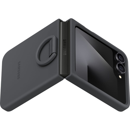 Silikonowe etui Samsung do Galaxy Z Flip7 FE Case Ring Czarne - EF-PF741TBEGWW