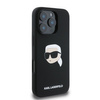 Karl Lagerfeld Liquid Silicone Karl Head MagSafe Case for iPhone 16 Pro Max Black/Czarne