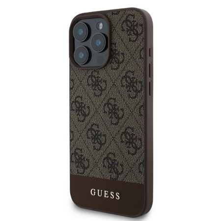 Guess GUHCP16LG4GLBR iPhone 16 Pro 6.3" brązowy/brown hardcase 4G Bottom Stripe