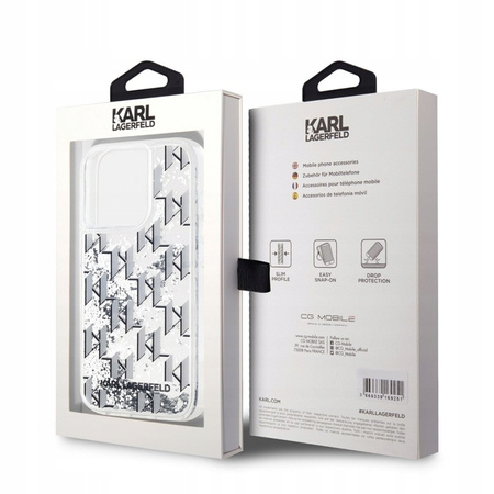 Etui Karl Lagerfeld Liquid Glitter Monogram do iPhone 15 Pro – KLHCP15LLKLGKCCH